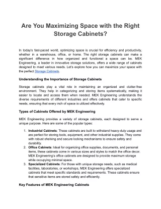 Are You Maximizing Space with the Right Storage Cabinets_