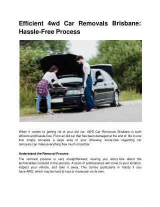 4wd car removals