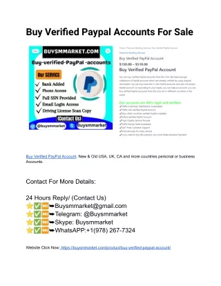 Buy Verified Paypal Accounts For Sale