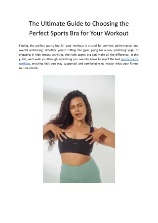 The Ultimate Guide to Choosing the Perfect Sports Bra for Your Workout