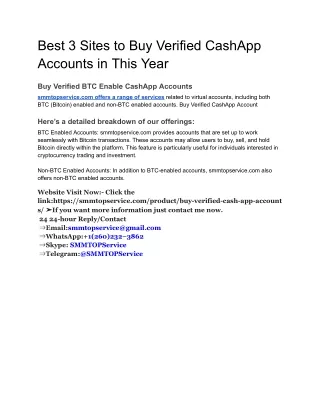 Best 3 Sites to Buy Verified CashApp Accounts in This Year