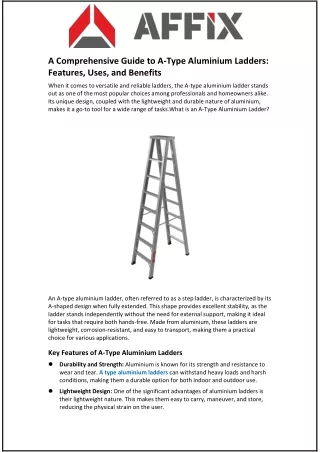 a comprehensive guide to a type aluminium ladders