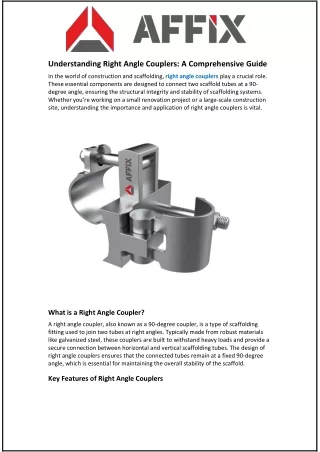 understanding right angle couplers