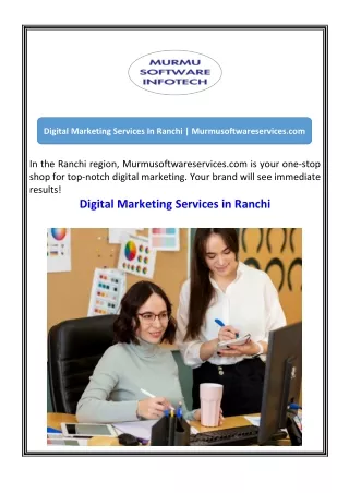 Digital Marketing Services In Ranchi  Murmusoftwareservices.com
