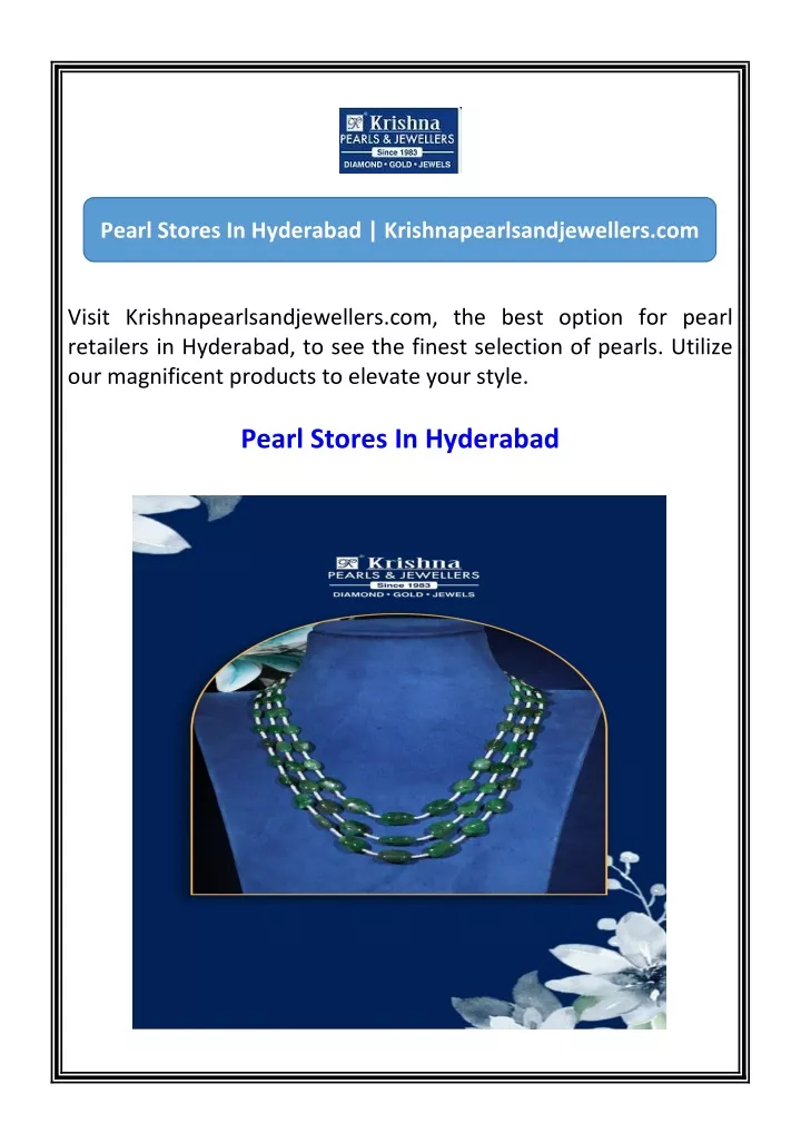 pearl stores in hyderabad