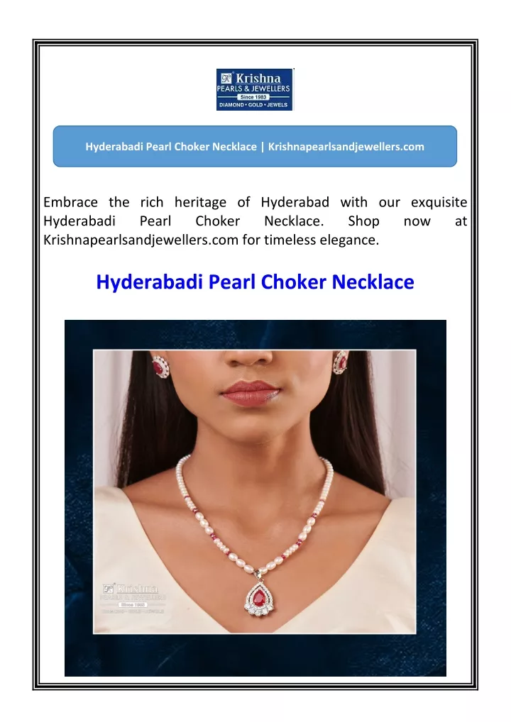 hyderabadi pearl choker necklace