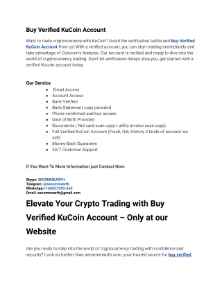 Buy Verified KuCoin Account Best site in 2024