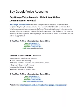 Buy Google Voice Accounts Best site in 2024