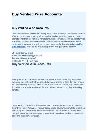 buy verified wise accounts