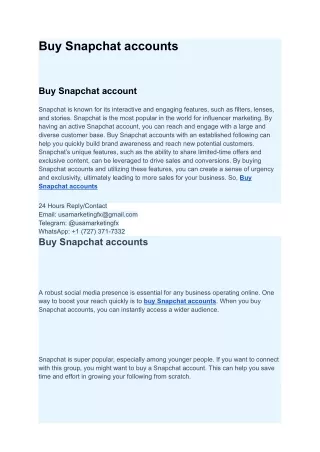 buy snapchat accounts