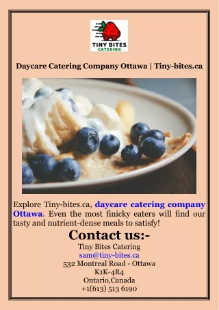 Daycare Catering Company Ottawa  Tiny-bites.ca