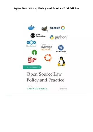 open source law policy and practice 2nd edition