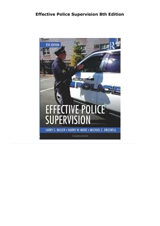 read effective police supervision     8th edition