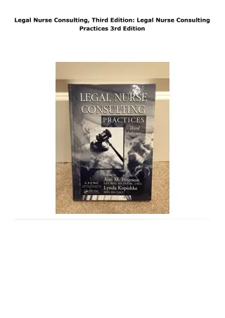 read legal nurse consulting, third edition: legal nurse consulting pra
