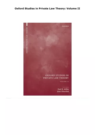 read oxford studies in private law theory: volume ii