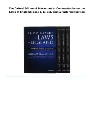 read the oxford edition of blackstone's: commentaries on the laws of e