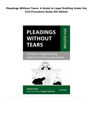 read pleadings without tears: a guide to legal drafting under the civi