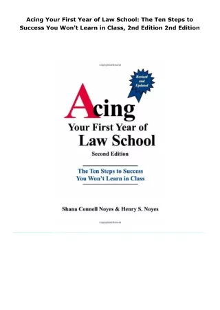 read acing your first year of law school: the ten steps to success you