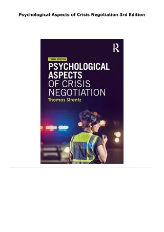 read psychological aspects of crisis negotiation     3rd edition