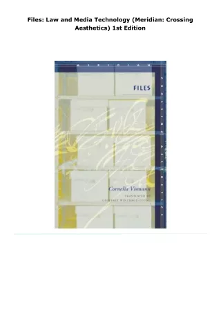 read files: law and media technology (meridian: crossing aesthetics)