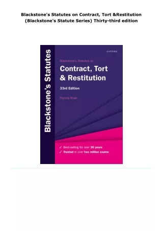 read blackstone's statutes on contract, tort & restitution (blackstone