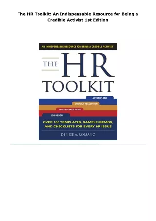 the hr toolkit an indispensable resource