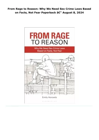 read from rage to reason: why we need sex crime laws based on facts, n