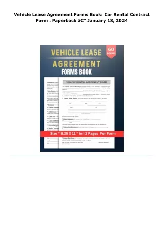read vehicle lease agreement forms book: car rental contract form .