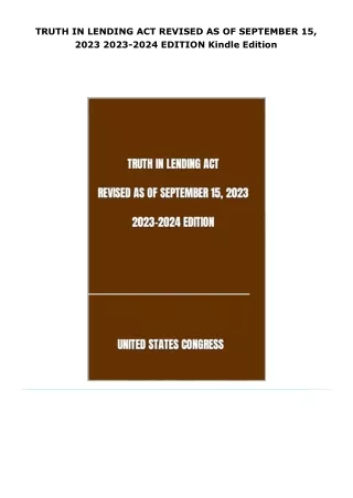 read truth in lending act revised as of september 15, 2023 2023-2024 e