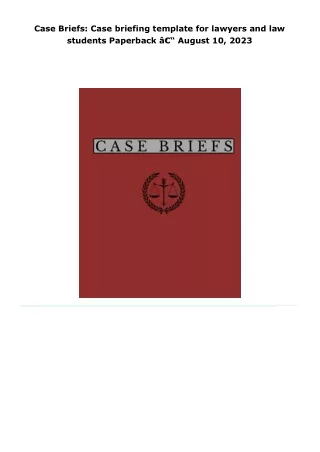 read case briefs: case briefing template for lawyers and law students