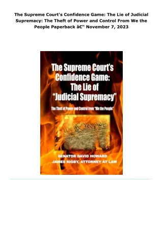 read the supreme court's confidence game: the lie of judicial supremac