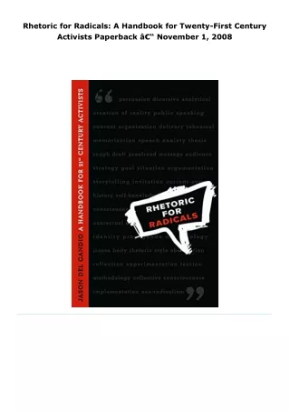read rhetoric for radicals: a handbook for twenty-first century activi