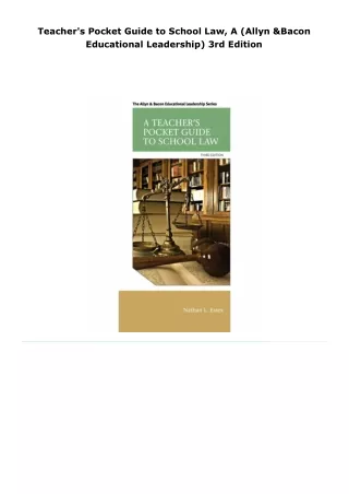 read teacher's pocket guide to school law, a (allyn & bacon educationa