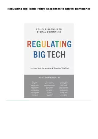 regulating big tech policy responses to digital