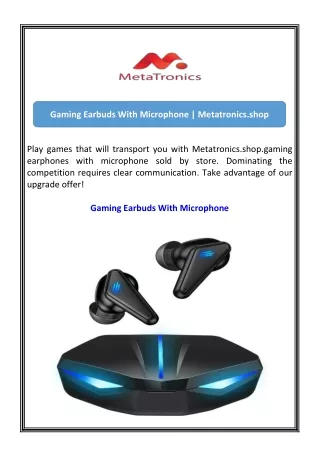 gaming earbuds with microphone metatronics shop