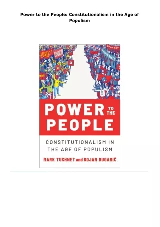 read power to the people: constitutionalism in the age of populism