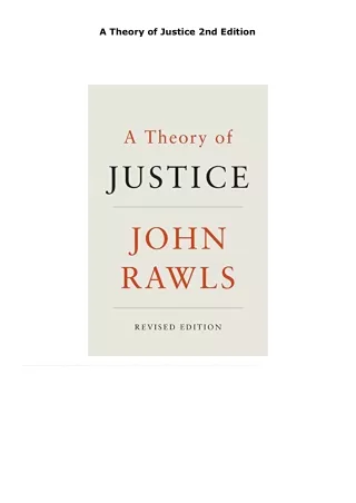 read a theory of justice     2nd edition