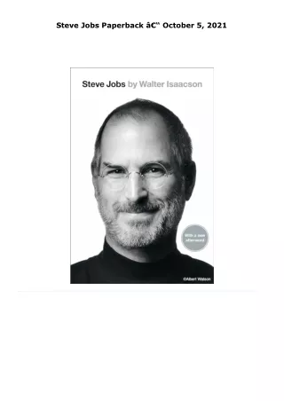 read steve jobs     paperback â€“ october 5, 2021