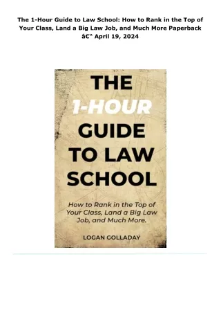 pdf download the 1-hour guide to law school: how to rank in the top of
