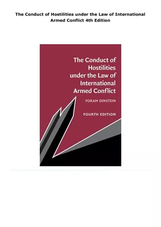 epub download the conduct of hostilities under the law of internationa