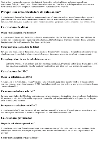 neste artigo vamos explorar como a calculadora