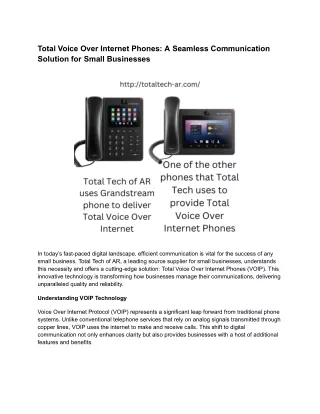 Total Voice Over Internet Phones_ A Seamless Communication Solution for Small Businesses