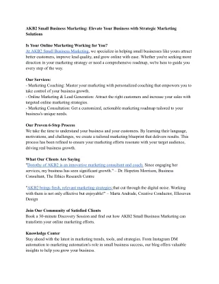 AKB2 Small Business Marketing_ Elevate Your Business with Strategic Marketing Solutions