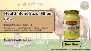 Discover the Health Benefits of Ghee Cow - Order Your Jar Now!