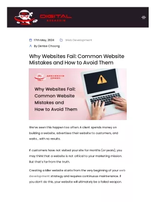 why website fail common website mistakes