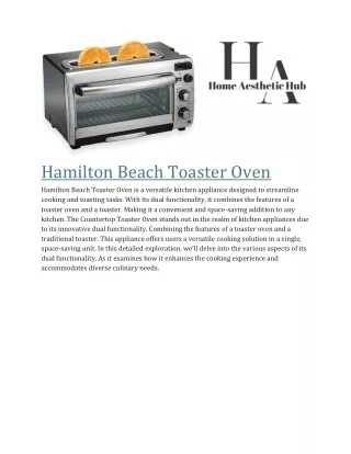 Hamilton Beach Toaster Oven