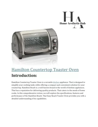 Hamilton Countertop Toaster Oven
