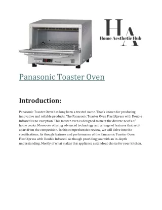 Panasonic Toaster Oven