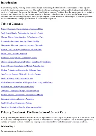 Improving Patient Treatment: Strategies for Healthcare Management