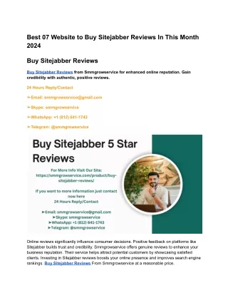 Best 07 Website to Buy Sitejabber Reviews In This Month 2024